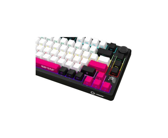 Клавіатура Lorgar KBP7075W Pro RGB Wireless/Bluetooth/USB UA Black/red (LRG-KBP7075W-BK-US), зображення 7 Клавіатура Lorgar KBP7075W Pro RGB Wireless/Bluetooth/USB UA Black/red (LRG-KBP7075W-BK-US), зображення 7