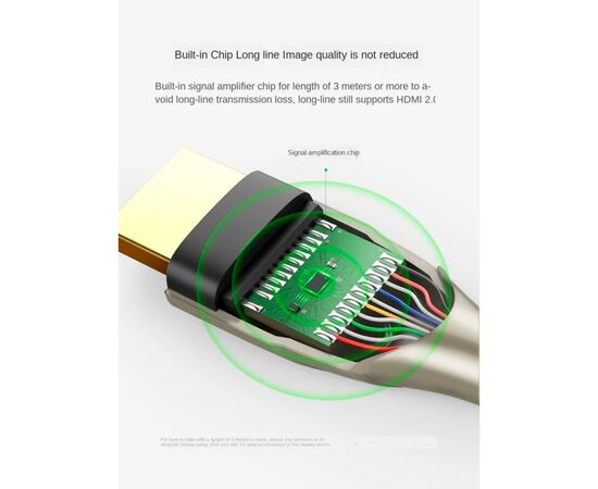 Кабель мультимедийный HDMI M to HDMI M 1.0m gray Ugreen (UGR-50106), изображение 4 Кабель мультимедийный HDMI M to HDMI M 1.0m gray Ugreen (UGR-50106), изображение 4