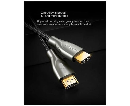 Кабель мультимедийный HDMI M to HDMI M 1.0m gray Ugreen (UGR-50106), изображение 5 Кабель мультимедийный HDMI M to HDMI M 1.0m gray Ugreen (UGR-50106), изображение 5