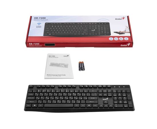 Клавиатура Genius KB-7200 Wireless UA Black (31320002406), изображение 4 Клавиатура Genius KB-7200 Wireless UA Black (31320002406), изображение 4