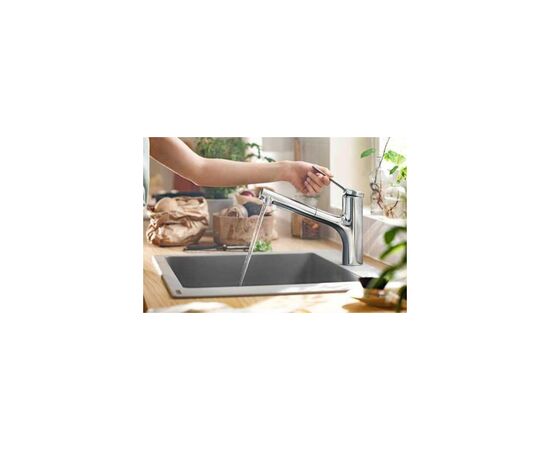 Мойка кухонная Hansgrohe S520-F345 + зміш. Zesis M33 (43356800), изображение 6 Мойка кухонная Hansgrohe S520-F345 + зміш. Zesis M33 (43356800), изображение 6