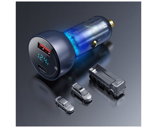 Зарядное устройство Baseus Particular Digital Display QC+PPS Dual Quick Charger Car Charger 65W Shallow tarnish (CCKX-C0A), изображение 6 Зарядное устройство Baseus Particular Digital Display QC+PPS Dual Quick Charger Car Charger 65W Shallow tarnish (CCKX-C0A), изображение 6