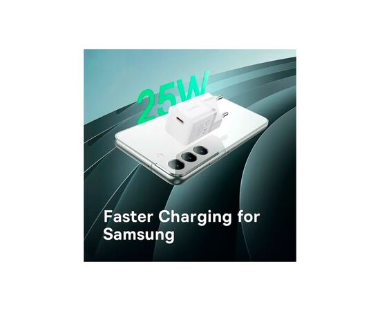 Зарядное устройство Baseus GaN5 Fast Charger USB-C 25W + Cable Type-C 100W white (P10110909213-01), изображение 6 Зарядное устройство Baseus GaN5 Fast Charger USB-C 25W + Cable Type-C 100W white (P10110909213-01), изображение 6