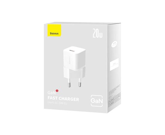 Зарядное устройство Baseus GaN5 Fast Charger USB-C 20W white (CCGN050102), изображение 6 Зарядное устройство Baseus GaN5 Fast Charger USB-C 20W white (CCGN050102), изображение 6