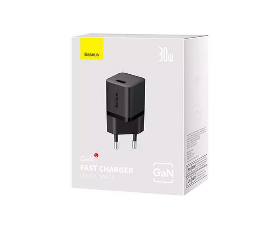 Зарядное устройство Baseus GaN5 Fast Charger USB-C 30W black (CCGN070401), изображение 5 Зарядное устройство Baseus GaN5 Fast Charger USB-C 30W black (CCGN070401), изображение 5