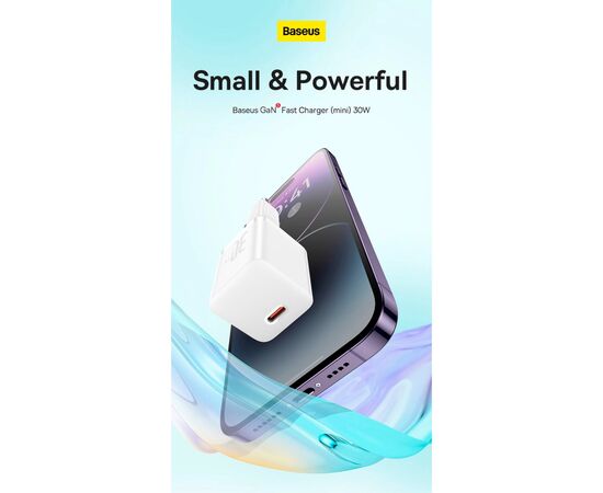 Зарядное устройство Baseus GaN5 Fast Charger USB-C 30W black (CCGN070401), изображение 8 Зарядное устройство Baseus GaN5 Fast Charger USB-C 30W black (CCGN070401), изображение 8