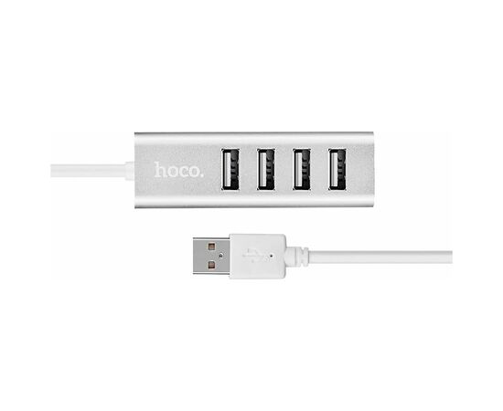 Концентратор HOCO USB 2.0 to 4xUSB Line machine HB1 Silver (6957531038146), изображение 2 Концентратор HOCO USB 2.0 to 4xUSB Line machine HB1 Silver (6957531038146), изображение 2