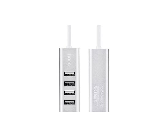 Концентратор HOCO USB 2.0 to 4xUSB Line machine HB1 Silver (6957531038146), изображение 4 Концентратор HOCO USB 2.0 to 4xUSB Line machine HB1 Silver (6957531038146), изображение 4