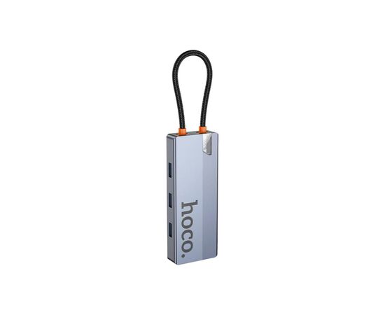 Концентратор HOCO USB-C to HDMI+PD+3xUSB3.0 HB50 Deep Space Gray (6942007647298), изображение 2 Концентратор HOCO USB-C to HDMI+PD+3xUSB3.0 HB50 Deep Space Gray (6942007647298), изображение 2