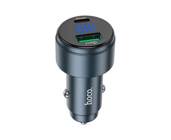 Зарядний пристрій HOCO HOCO Z57B Glorious 63W dual-port display USB-C PD45W + USB QC3.0 Metal Gray (6942007633161)