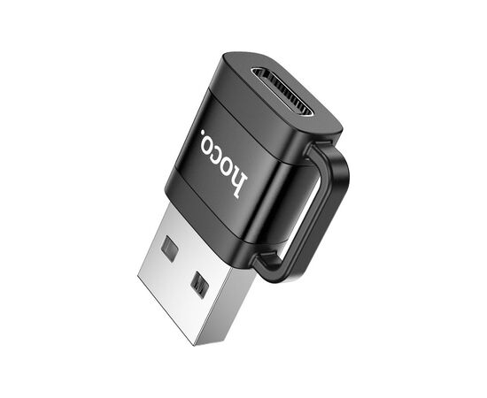 Перехідник UA31D USB M to USB-C F USB2.0 Black HOCO (6942007628143), зображення 2 Перехідник UA31D USB M to USB-C F USB2.0 Black HOCO (6942007628143), зображення 2