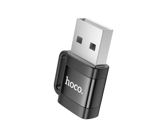 Перехідник UA31D USB M to USB-C F USB2.0 Black HOCO (6942007628143), зображення 3 Перехідник UA31D USB M to USB-C F USB2.0 Black HOCO (6942007628143), зображення 3