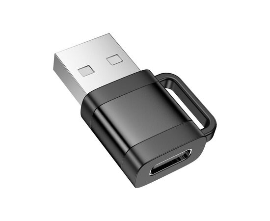 Перехідник UA31D USB M to USB-C F USB2.0 Black HOCO (6942007628143), зображення 4 Перехідник UA31D USB M to USB-C F USB2.0 Black HOCO (6942007628143), зображення 4