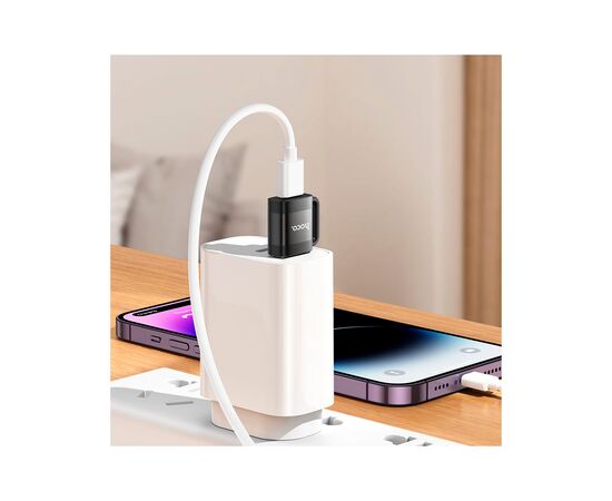 Перехідник UA31D USB M to USB-C F USB2.0 Black HOCO (6942007628143), зображення 6 Перехідник UA31D USB M to USB-C F USB2.0 Black HOCO (6942007628143), зображення 6