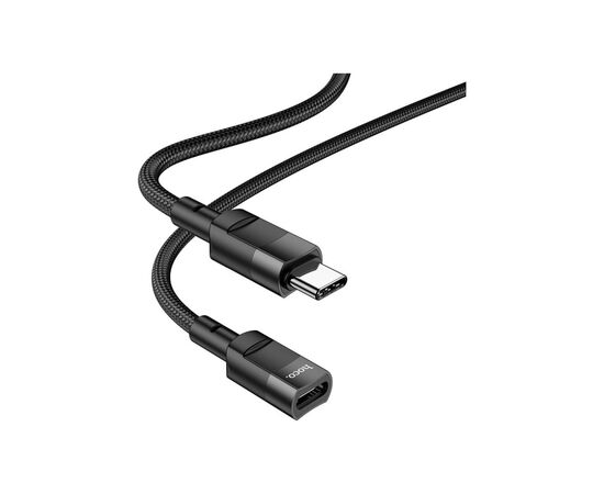 Дата кабель USB-C M to USB-C F extension 1.2m U107 black HOCO (6931474789990), изображение 3 Дата кабель USB-C M to USB-C F extension 1.2m U107 black HOCO (6931474789990), изображение 3