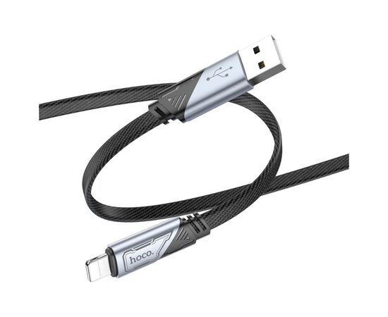 Дата кабель USB 2.0 AM to Lightning 1.2m 2.4A nylon aluminum U125 black HOCO (6942007604987), изображение 3 Дата кабель USB 2.0 AM to Lightning 1.2m 2.4A nylon aluminum U125 black HOCO (6942007604987), изображение 3