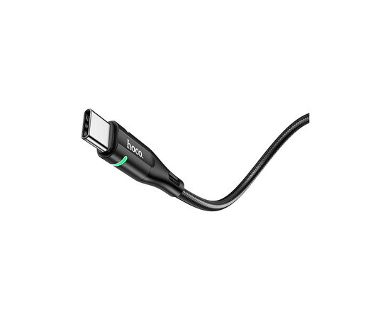Дата кабель USB 2.0 AM to USB-C 1.2m 3A nylon aluminum with light indicator U93 black HOCO (6931474732170), изображение 3 Дата кабель USB 2.0 AM to USB-C 1.2m 3A nylon aluminum with light indicator U93 black HOCO (6931474732170), изображение 3