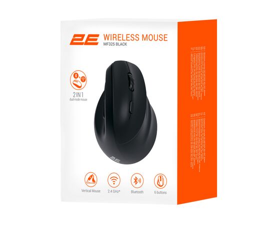 Мышка 2E MF325 Silent Wireless/Bluetooth Black (2E-MF325WBK), изображение 9 Мышка 2E MF325 Silent Wireless/Bluetooth Black (2E-MF325WBK), изображение 9