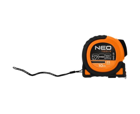 Рулетка Neo Tools Super Black, 10мx25мм, с фиксатором сматывания, магнит (67-245), изображение 10 Рулетка Neo Tools Super Black, 10мx25мм, с фиксатором сматывания, магнит (67-245), изображение 10