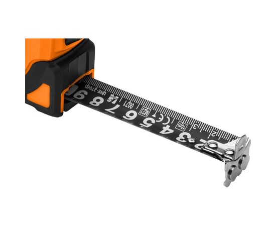 Рулетка Neo Tools Super Black, 5мx19мм, с фиксатором сматывания, магнит (67-242), изображение 7 Рулетка Neo Tools Super Black, 5мx19мм, с фиксатором сматывания, магнит (67-242), изображение 7