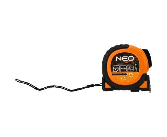 Рулетка Neo Tools Super Black, 7.5мx25мм, с фиксатором сматывания, магнит (67-244), изображение 8 Рулетка Neo Tools Super Black, 7.5мx25мм, с фиксатором сматывания, магнит (67-244), изображение 8