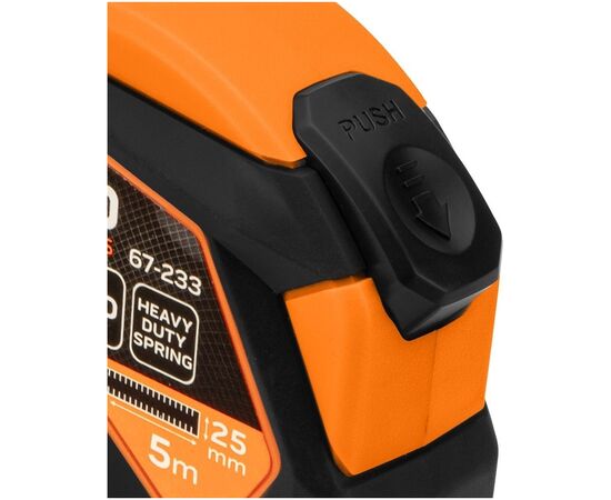 Рулетка Neo Tools 5мx25мм, с фиксатором сматывания, магнит (67-233), изображение 6 Рулетка Neo Tools 5мx25мм, с фиксатором сматывания, магнит (67-233), изображение 6