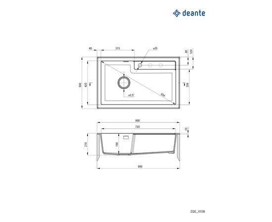 Мийка кухонна Deante Eridan (ZQE_G10B), зображення 2