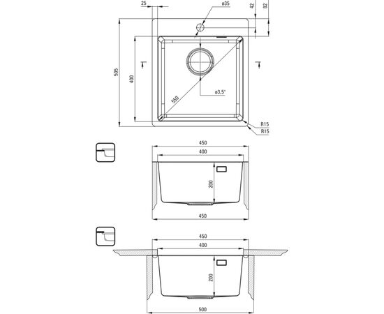 Мийка кухонна Deante Olfato ZPO_R10A + зміш. BQO_R72M (ZPOER10A), зображення 12
