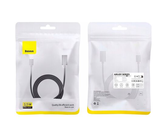 Дата кабель USB 2.0 AM/AF 1.5m cluster black Baseus (B00631101111-00), изображение 6 Дата кабель USB 2.0 AM/AF 1.5m cluster black Baseus (B00631101111-00), изображение 6
