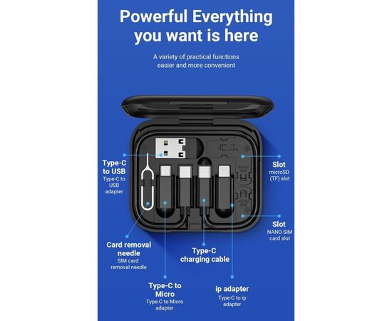 Дата кабель USB charging cable set Treasure box U114 black HOCO (6931474790750), изображение 7 Дата кабель USB charging cable set Treasure box U114 black HOCO (6931474790750), изображение 7