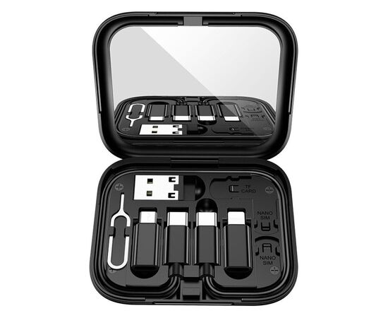 Дата кабель USB charging cable set Treasure box U114 black HOCO (6931474790750)