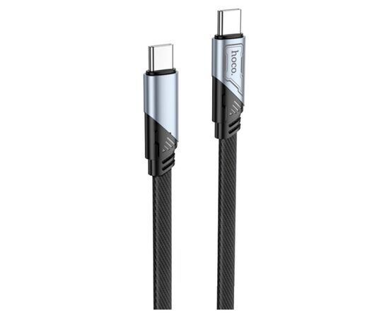 Дата кабель USB-C to USB-C 1.2m 60W nylon aluminum U119 black HOCO (6942007605021), изображение 2 Дата кабель USB-C to USB-C 1.2m 60W nylon aluminum U119 black HOCO (6942007605021), изображение 2