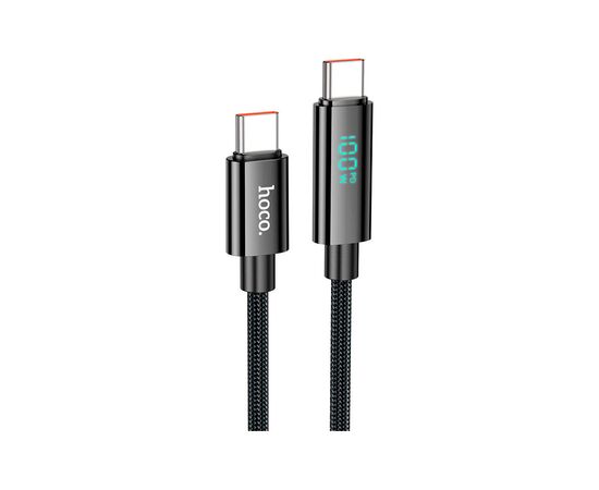 Дата кабель USB-C to USB-C 1.0m Benefit with display 100W U141 black HOCO (6942007611930)