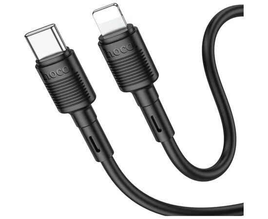 Дата кабель USB-C to Lightning 1.0m 20W PVC X83 black HOCO (6931474770844), изображение 2 Дата кабель USB-C to Lightning 1.0m 20W PVC X83 black HOCO (6931474770844), изображение 2