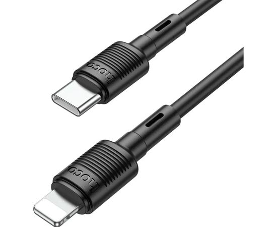 Дата кабель USB-C to Lightning 1.0m 20W PVC X83 black HOCO (6931474770844), изображение 3 Дата кабель USB-C to Lightning 1.0m 20W PVC X83 black HOCO (6931474770844), изображение 3