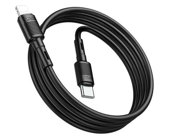 Дата кабель USB-C to Lightning 1.0m 20W PVC X83 black HOCO (6931474770844), изображение 4 Дата кабель USB-C to Lightning 1.0m 20W PVC X83 black HOCO (6931474770844), изображение 4