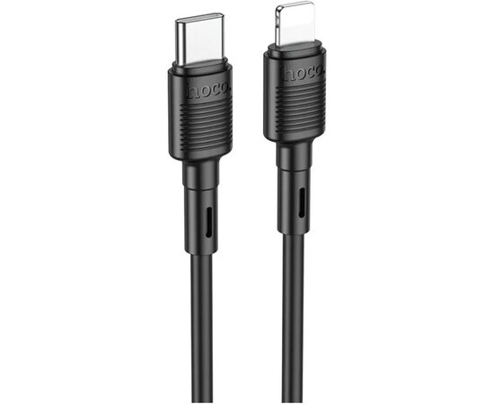 Дата кабель USB-C to Lightning 1.0m 20W PVC X83 black HOCO (6931474770844)