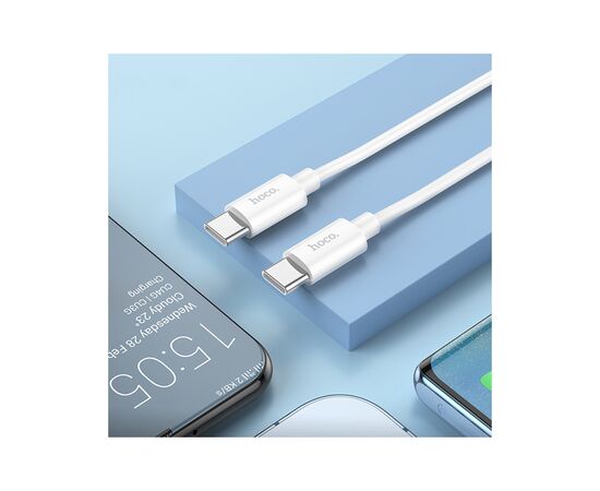 Дата кабель USB-C to USB-C 1.0m Magic silicone PD 60W X87 white HOCO (6931474783264), изображение 6 Дата кабель USB-C to USB-C 1.0m Magic silicone PD 60W X87 white HOCO (6931474783264), изображение 6