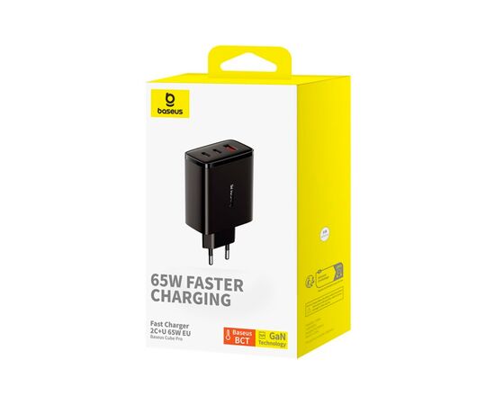 Зарядний пристрій Baseus Cube Pro Fast Charger 2C+U 65W black (P10152301113-00), зображення 7 Зарядний пристрій Baseus Cube Pro Fast Charger 2C+U 65W black (P10152301113-00), зображення 7