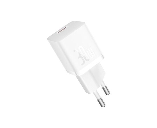 Зарядное устройство Baseus GaN5 Fast Charger USB-C 30W + Cable 1.0m Type-C 100W white (P10110902213-00), изображение 4 Зарядное устройство Baseus GaN5 Fast Charger USB-C 30W + Cable 1.0m Type-C 100W white (P10110902213-00), изображение 4