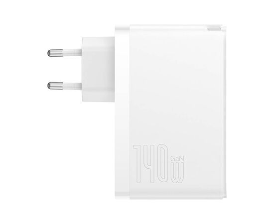 Зарядное устройство Baseus GaN5 Pro Fast Charger 2C+U 140W + Cable 1.0m Type-C 240W white (CCGP100202), изображение 2 Зарядное устройство Baseus GaN5 Pro Fast Charger 2C+U 140W + Cable 1.0m Type-C 240W white (CCGP100202), изображение 2