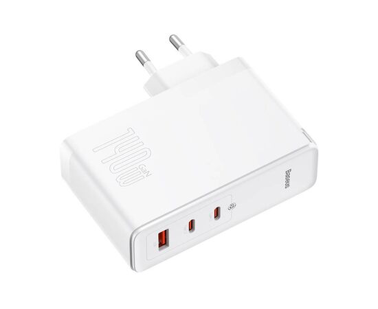 Зарядное устройство Baseus GaN5 Pro Fast Charger 2C+U 140W + Cable 1.0m Type-C 240W white (CCGP100202), изображение 3 Зарядное устройство Baseus GaN5 Pro Fast Charger 2C+U 140W + Cable 1.0m Type-C 240W white (CCGP100202), изображение 3