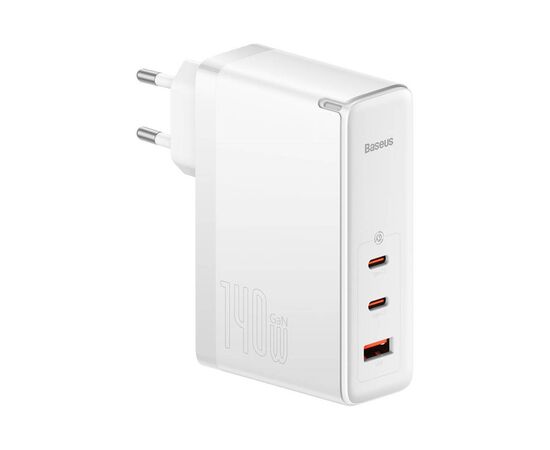 Зарядний пристрій Baseus GaN5 Pro Fast Charger 2C+U 140W + Cable 1.0m Type-C 240W white (CCGP100202)