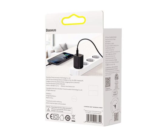 Зарядное устройство Baseus Super Si Pro Quick Charger C+U 30W black (CCSUPP-E01), изображение 6 Зарядное устройство Baseus Super Si Pro Quick Charger C+U 30W black (CCSUPP-E01), изображение 6