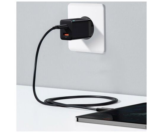 Зарядное устройство Baseus Super Si Pro Quick Charger C+U 30W black (CCSUPP-E01), изображение 7 Зарядное устройство Baseus Super Si Pro Quick Charger C+U 30W black (CCSUPP-E01), изображение 7