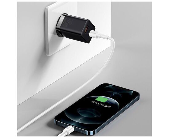 Зарядное устройство Baseus Super Si Pro Quick Charger C+U 30W black (CCSUPP-E01), изображение 8 Зарядное устройство Baseus Super Si Pro Quick Charger C+U 30W black (CCSUPP-E01), изображение 8