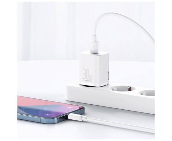 Зарядное устройство Baseus Super Si quick charger IC 30W white (CCSUP-J02), изображение 10 Зарядное устройство Baseus Super Si quick charger IC 30W white (CCSUP-J02), изображение 10