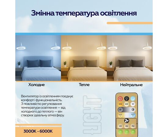 Вентилятор XoKo LED Fan Light 001 (XK-FL-001), изображение 9 Вентилятор XoKo LED Fan Light 001 (XK-FL-001), изображение 9