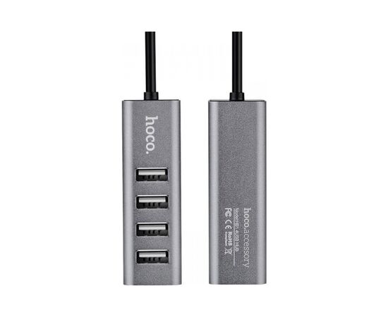 Концентратор HOCO USB 2.0 to 4xUSB Line machine HB1 Tarnish (6957531038139), изображение 3 Концентратор HOCO USB 2.0 to 4xUSB Line machine HB1 Tarnish (6957531038139), изображение 3