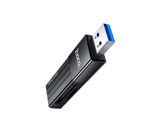 Считыватель флеш-карт HOCO USB3.0 to microSD, microSDHC, microSDXC, SD, SDHC, SDXC, HB20 Black (6931474735218)